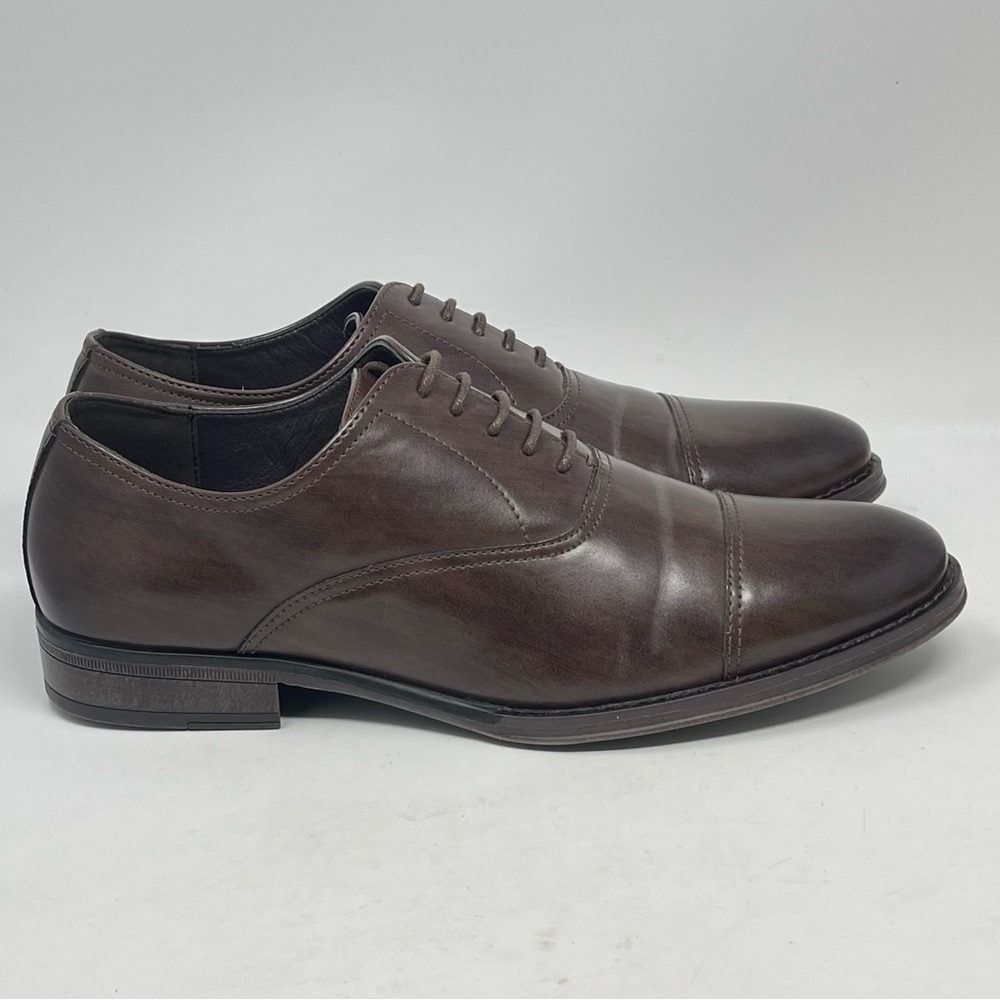 Nine West Hansel Dress Shoes Mens 10 Brown Cap Toe Oxford Lace Up